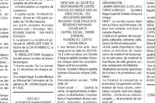 Annonce Légale Constitution d’Une SNC